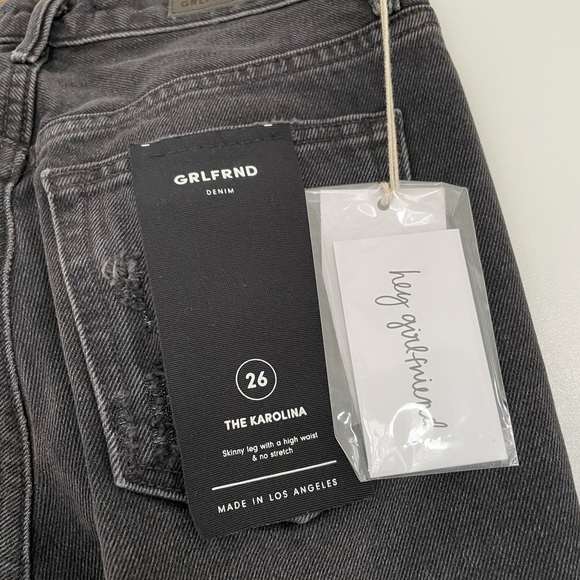 GRLFRND DENIM KAROLINA SIZE 26 GRAY BNWT - Picture 1 of 4